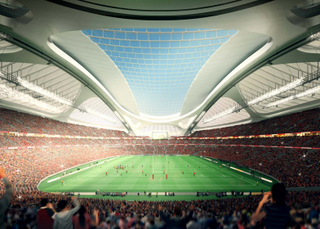 Illustration for article titled El rediseño del estadio olímpico de Tokio es más futurista que nunca